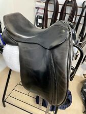 16.5” MW Hulsebos Dressage saddle, wool flocked, brand embroidered saddle cover 