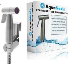 NEW IN BOX Aqua Nexis Stainless Steel Bidet/Diaper Sprayer with rubber handle