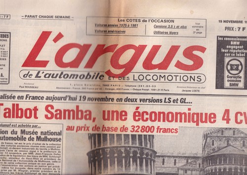 Argus 2754 talbot - l'argus,