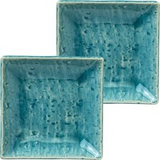 Lot de 2 assiettes carrées turques Minoru Pottery Mino Ware UTA 100mm