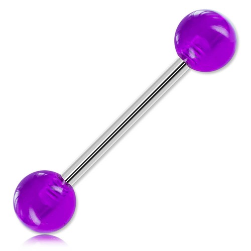 Barbell langue acier boules - langue,