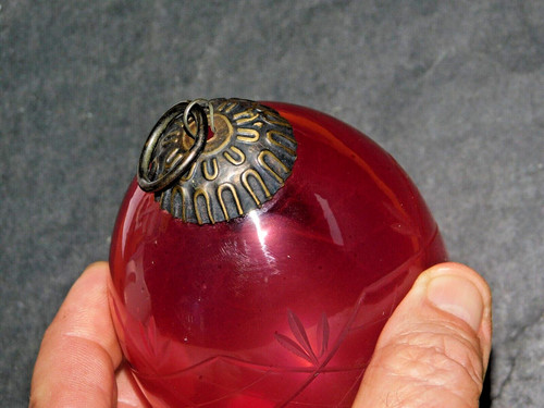 Ancienne boule noël - boule, verre