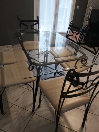 Table salle manger verre - manger,