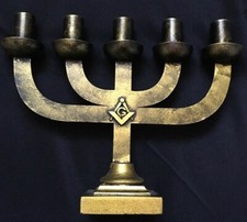 Chandelier maçonnique métallique 5 branches Hauts Grades