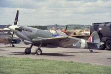 35mm Aircraft Slide Spitfire RW382 G-XVIA at North Weald in 1993