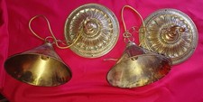 Ornate French-inspired, Antique Brass And Tole Ceiling Lamps 