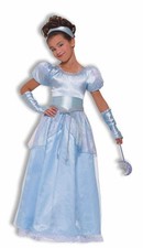 Costume De Princesse Cendrillon Robe Bleue Enfant Moyen