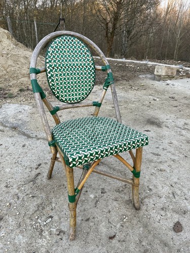 Chaise verte bistro de - 1,