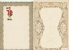 RARE ANCIEN CHROMO DECOUPIS PAPIER à LETTRE+ENVELOPPE NEUF de STOCK 23 X 15,5 cm