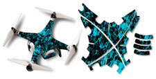 DJI Phantom 2 Drone Wrap RC Quadcopter Decal Custom Skin Accessory Blue Flames