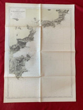 RARE - NAVY MAP - COAST OF FRANCE - FROM CAP CAMARAT TO CAP ROUX - 1897