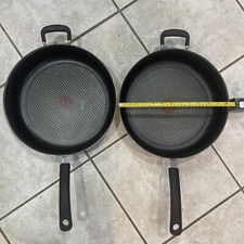 2 x T-fal 12" Frying Pan Hard Anodized Nonstick Cookware Gray / black