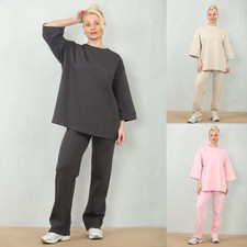 Pour Femme Surdimensionné Salon Ensemble 2-Piece Coupe Décontracté Haut &