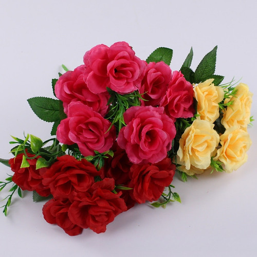 Bouquet roses soie - bouquet,