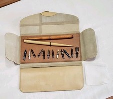 Herbin Pochette De Calligraphie En Cuir Véritable plumes et porte-plumes