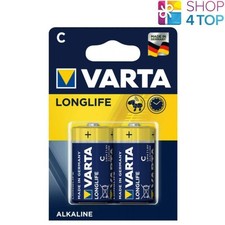 2 Varta Longlife C Lr14 Alkaline Batteries 1.5V Baby R14 Mn1400 E93 Exp 2029 NEW