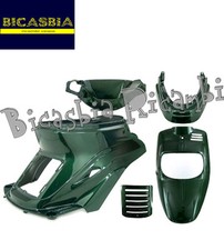 6501 - Set 5 Carénage Bouclier Couvre-Guidon Vert MBK Jaguar 50 Booster Spirit