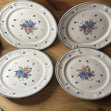 4 Grandes Assiettes Plates Bouquet Provincial Thaïlande JMP Marketing Stoneware