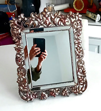 TABLE MIRROR, ice, baroque style, wood covered with silver metal