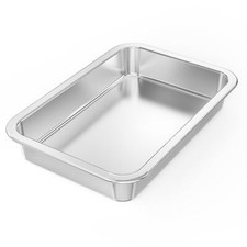 Stainless Steel Roasting Plate Rectangular Oven Dish 315x215x48cm Pla...