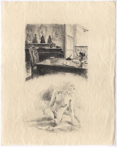 1947 gravure eau forte dessin - gravure, eau-forte