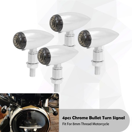 4pcs 10mm moto - chrome, bullet