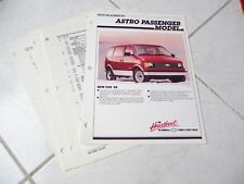 Chevrolet Astro option 1988 Chevrolet catalogue brochure commercial sales