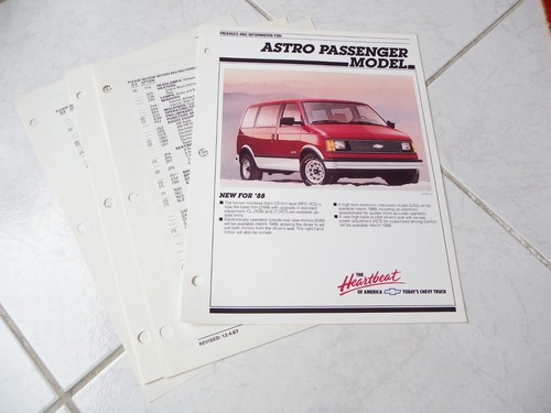 Chevrolet astro option 1988 - astro,