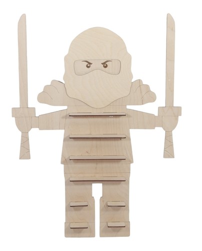 étagère figurines bois 55cm - figurines,