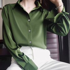 Femme Faux Soyeux Chemise