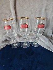 3 STELLA  ARTOIS BEER GLASSES CHALLICE.                     