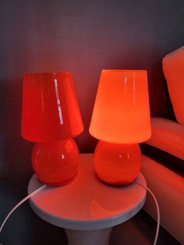 Lampes vintage oranges en - 2,