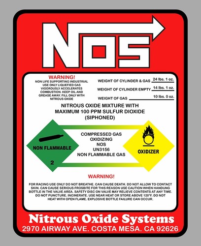 Autocollant nos nitrous oxide - autocollant,