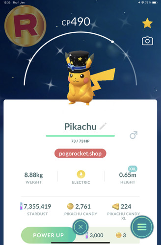 Shiny xxl pikachu new year - pikachu, hat