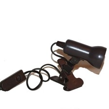 Vintage Resistex Brown Metal Mushroom Clamp Lamp