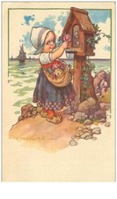 ILLUSTRATORS. No. 10968. GIRL AND BIRD FEEDER