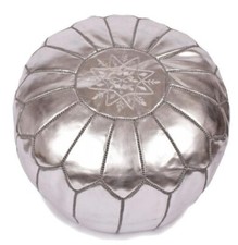 pouffe en cuire véritable