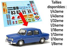 STICKERS POUR RENAULT 8 GORDINI R8 JOUEF SCALEXTRIC SOLIDO NO DECAL SLOT DCS055
