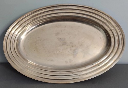 Ancien grand plat ovale métal - ancien,