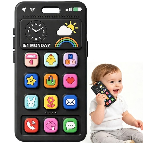 Baby silicone phone teether - silicone,
