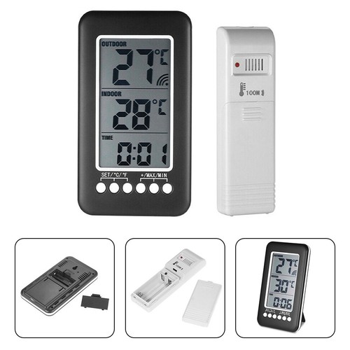 Thermomètre sans fil horloge - sans,