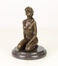 Nude Woman Bronze Sculpture on a Black Marble Base After Nick