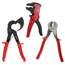 Kit électricien 3 outils - 1 pince coupe câble à cliquet - 1 pince coupante coup