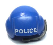 Playmobil blue police helmet & microphone grey 