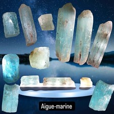 3 morceaux d'Aigues-marines