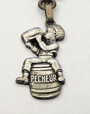 Augis KEYRING - FISHERMAN BEER - Vintage 1960s Alsace Beer Pils Barrel