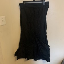 Hebbeding 1 Women’s Dutch Maxi Shirt Black Color With Ruffles Size Large 