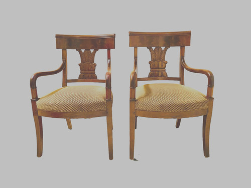 Paire fauteuils acajou - paire,