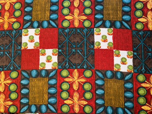 Antique 1950s cotton fabric - antique,