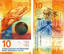 2017 Switzerland P75 10 Francs Banknote UNC Studer & Maechler